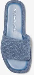 Suki Logo Embossed Denim Slide Sandal - Image 4
