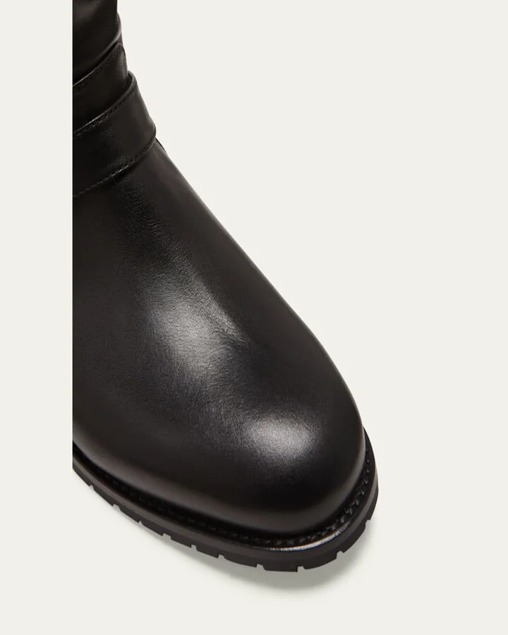 Sulaltra Leather Buckle Biker Booties - Image 9
