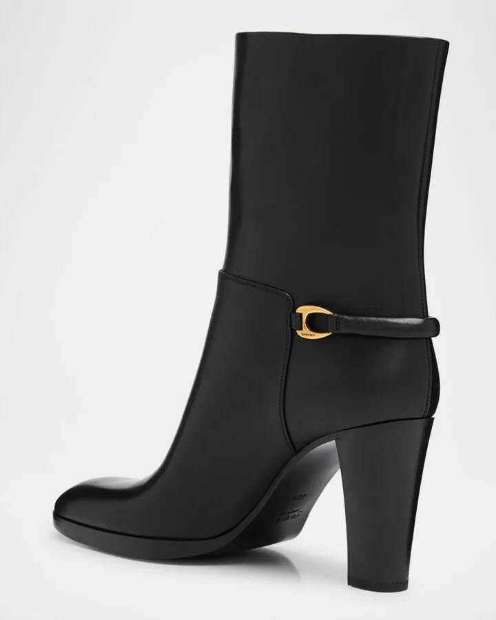Sulpice Smooth Leather Booties - Image 3