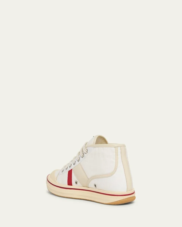 Summer Canvas Leather High-Top Sneakers - Image 10