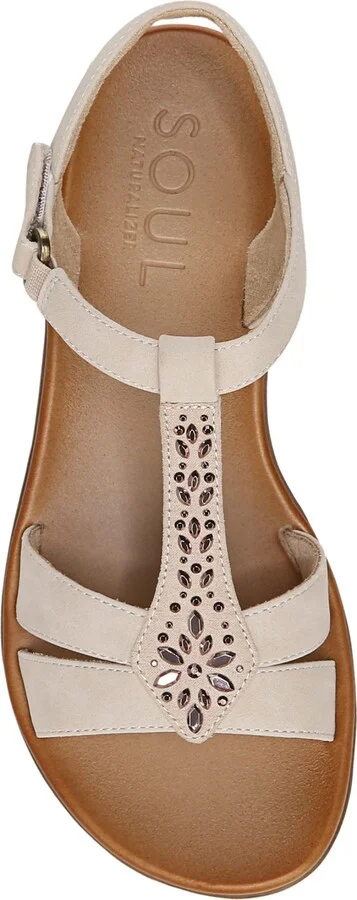 Summer Embellished T-Strap Sandal - Wide Width Available - Image 11