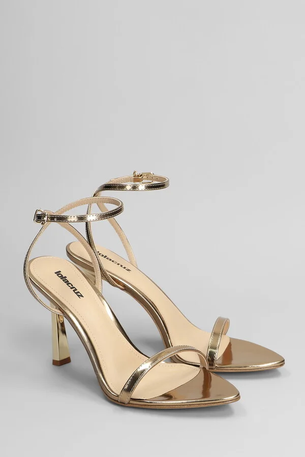 Summer Heel 95 Sandals In Gold Leather - Image 2