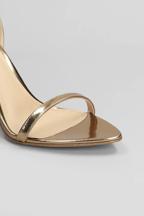Summer Heel 95 Sandals In Gold Leather - Image 5