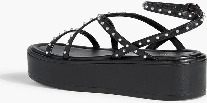 Summerlift faux pearl-embellished leather platforms sandals - Image 3