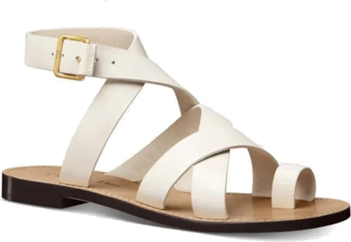 Sun Leather Flat Sandals - Image 2