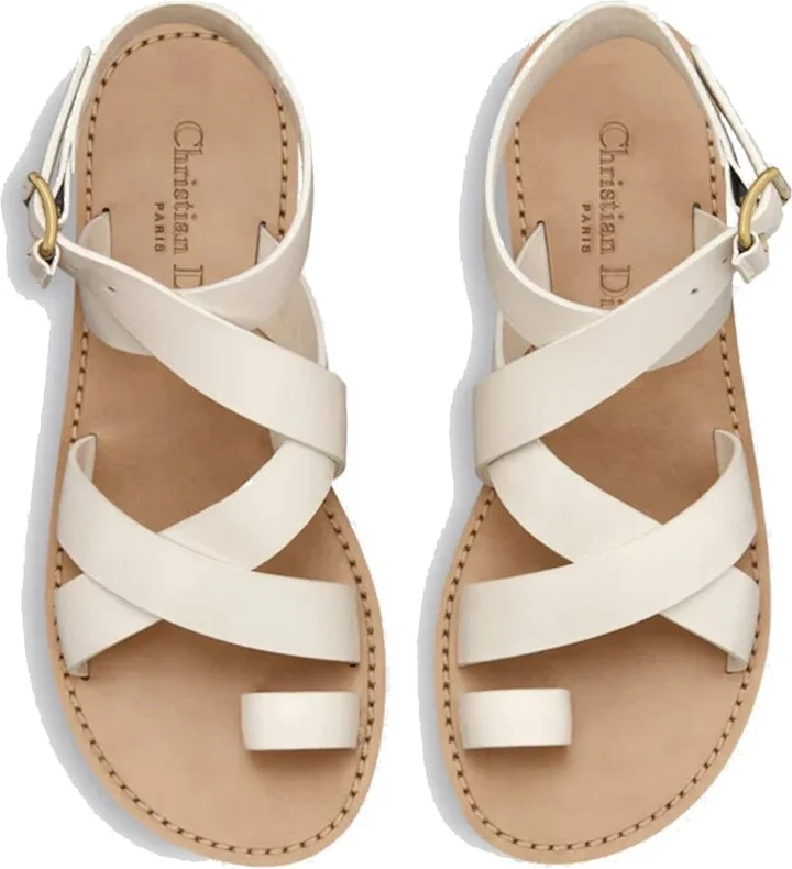 Sun Leather Flat Sandals - Image 3