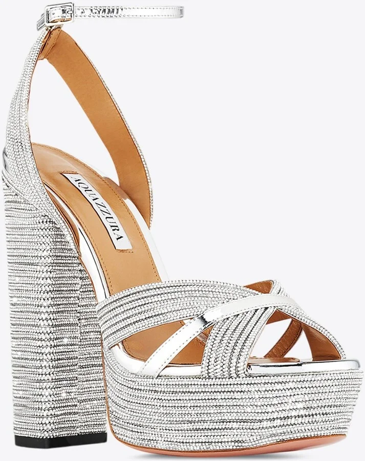 Sundance 140 Crystal-Embellished Platform Sandals - Image 2