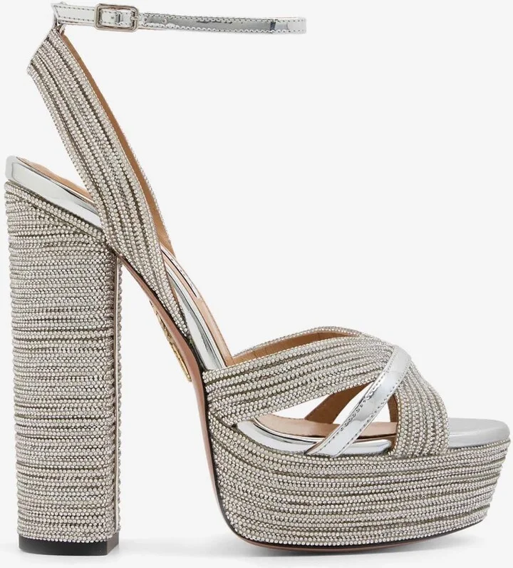 Sundance 140 Crystal-Embellished Platform Sandals