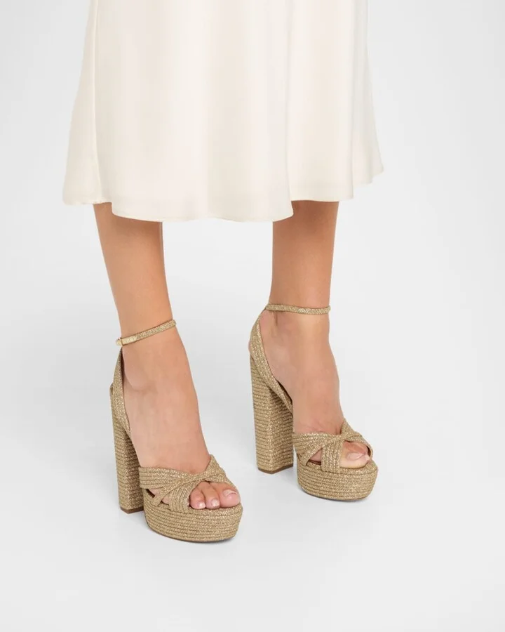 Sundance Lurex Platform Sandals - Image 2