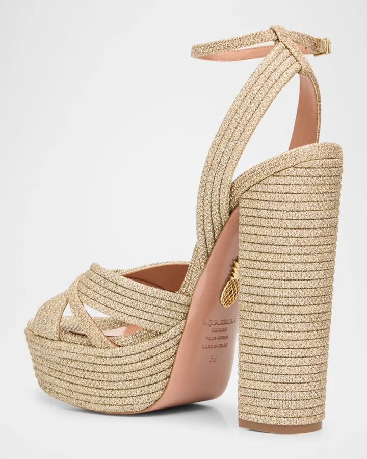 Sundance Lurex Platform Sandals - Image 4
