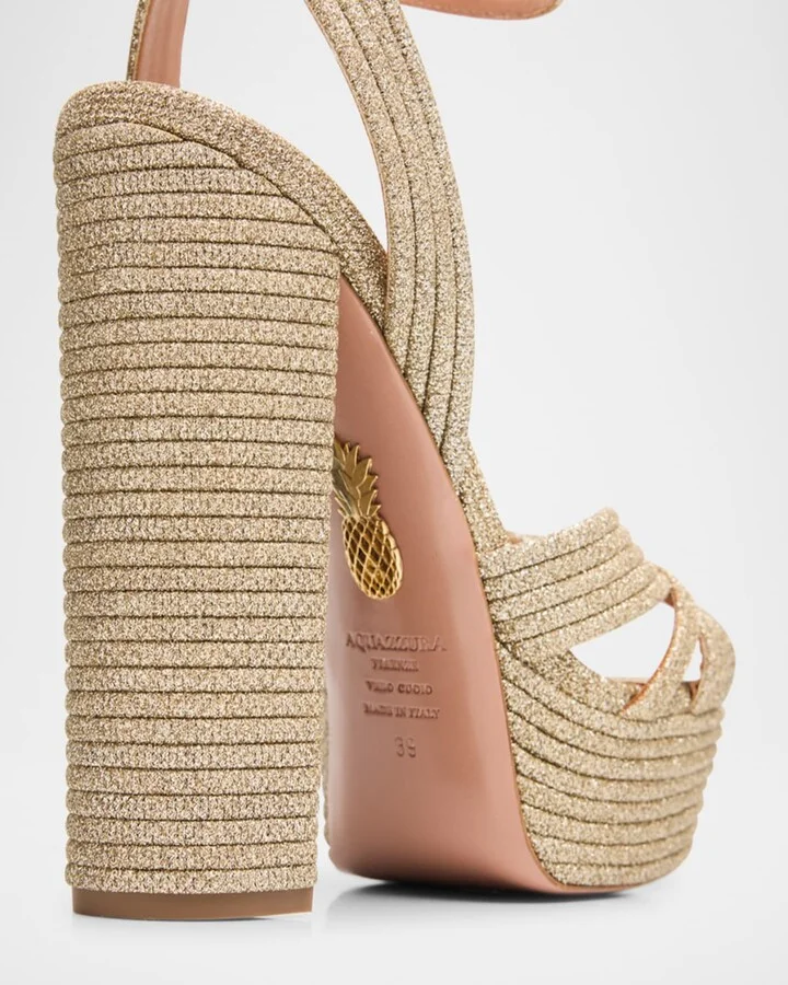 Sundance Lurex Platform Sandals - Image 10