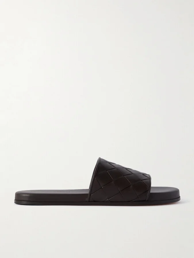 Sunday Intrecciato Leather Slides