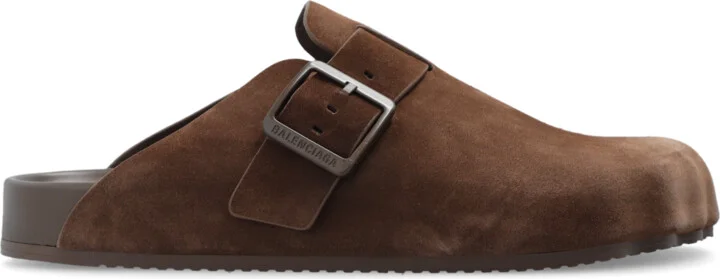 ‘Sunday’ Suede Slides, , - Brown