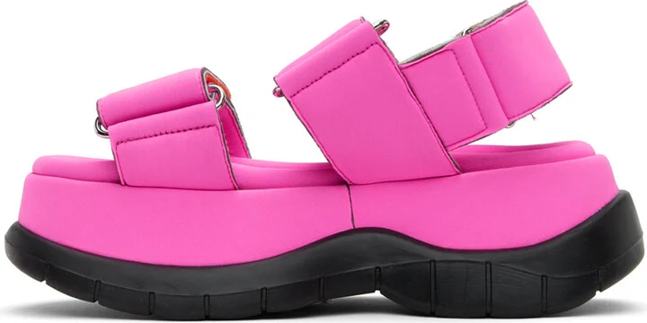 SUNNEI SSENSE Exclusive Pink Low Platform Sandals - Image 3