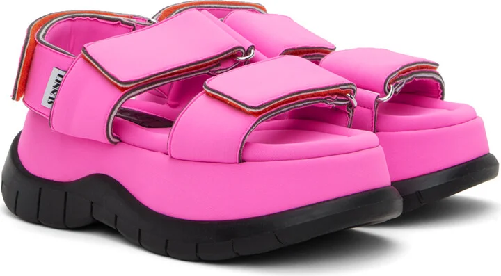 SUNNEI SSENSE Exclusive Pink Low Platform Sandals - Image 4