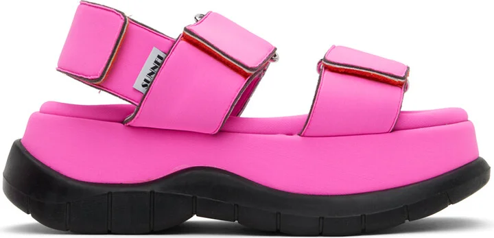 SUNNEI SSENSE Exclusive Pink Low Platform Sandals