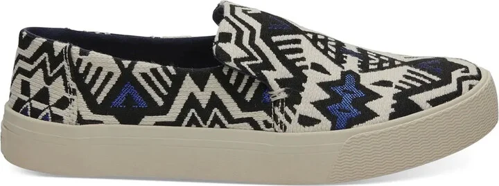 Sunset geometric-pattern slip-on sneakers