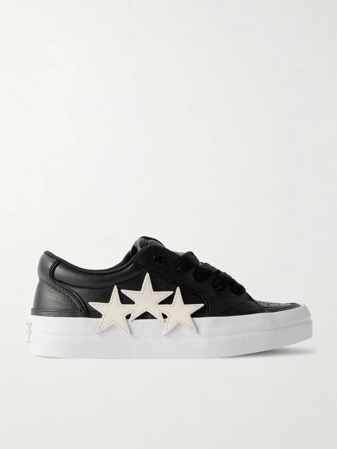 Sunset Skate Low Appliquéd Leather Sneakers