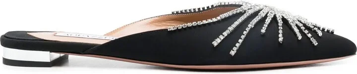 Sunshine crystal-embellished flat mules