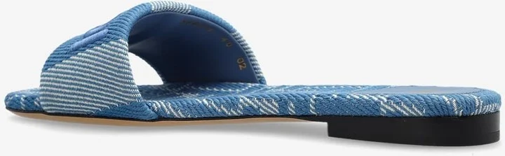 Sunshine Denim Jacquard Slides - Image 2