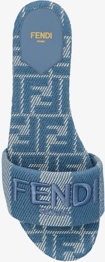 Sunshine Denim Jacquard Slides - Image 3