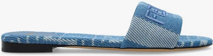 Sunshine Denim Jacquard Slides