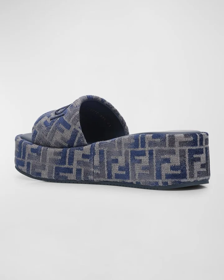 Sunshine FF Chenille Jacquard Platform Sandals - Image 4
