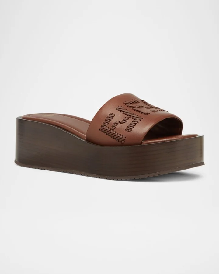 Sunshine Leather FF Platform Sandals - Image 3