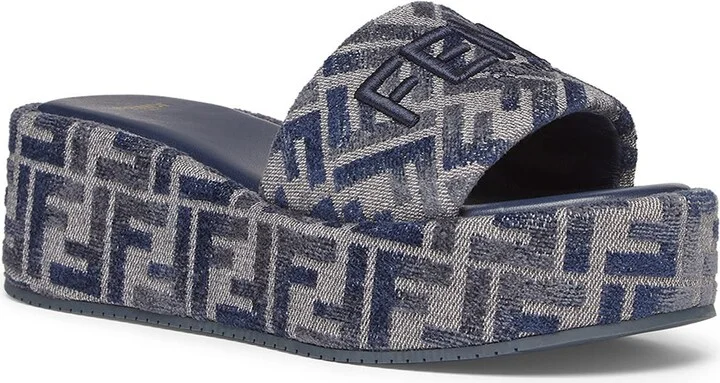 Sunshine Logo Jacquard Platform Slide Sandal