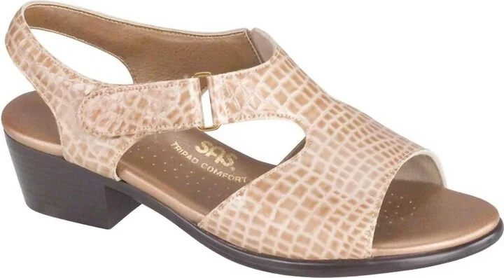 Suntimer-C Sandal - Narrow In Beige Croc