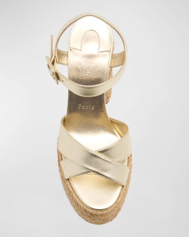 Super Calakala Metallic Red Sole Platform Espadrilles - Image 5