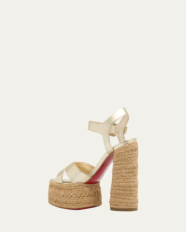 Super Calakala Metallic Red Sole Platform Espadrilles - Image 2
