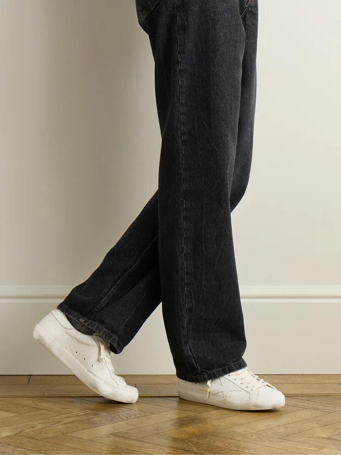 Super-Star Distressed Leather Sneakers - Image 2