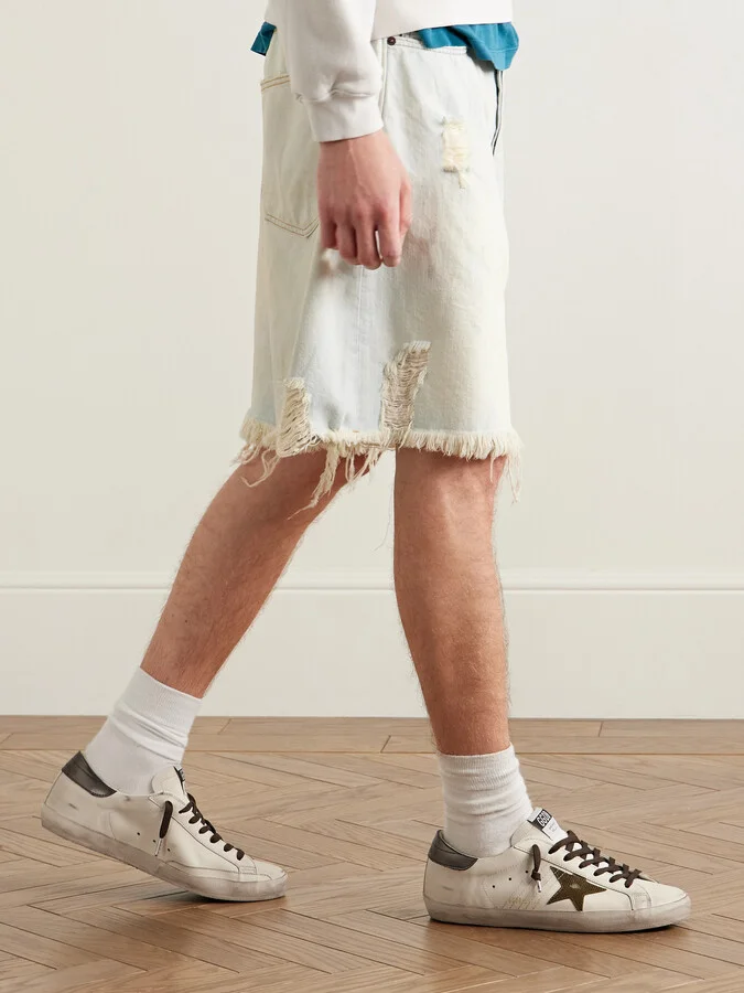 Super-Star Distressed Leather Sneakers - Image 2