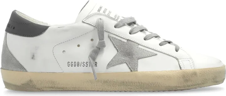 Super-star distressed leather sneakers
