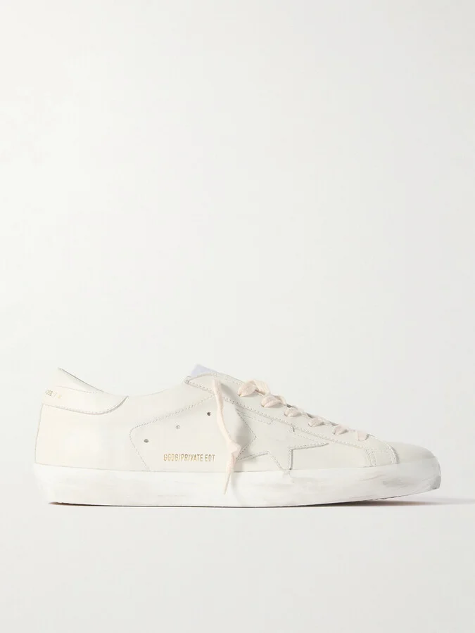 Super-Star Distressed Leather Sneakers