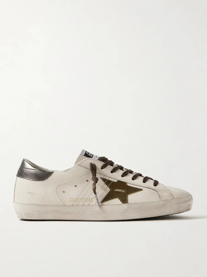 Super-Star Distressed Leather Sneakers