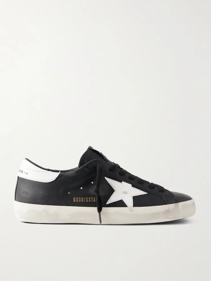 Super-Star Distressed Leather Sneakers