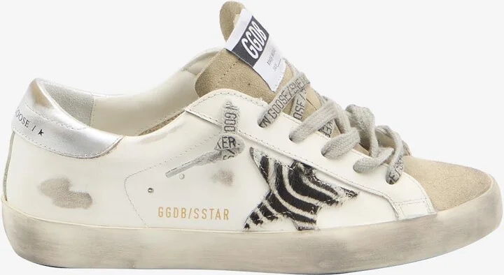 Super-Star Distressed Leather Sneakers