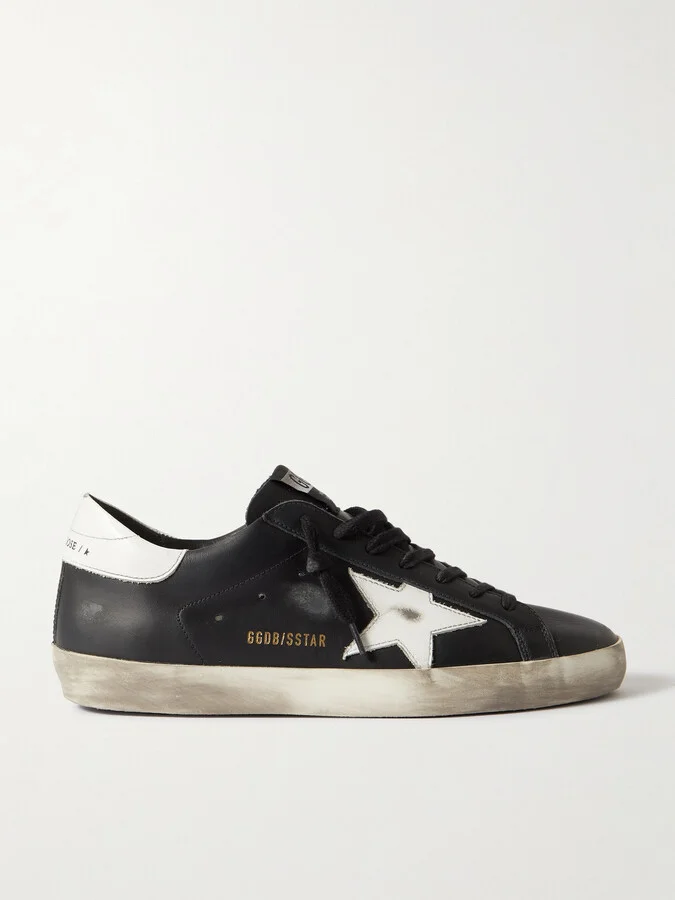 Super-Star Distressed Leather Sneakers