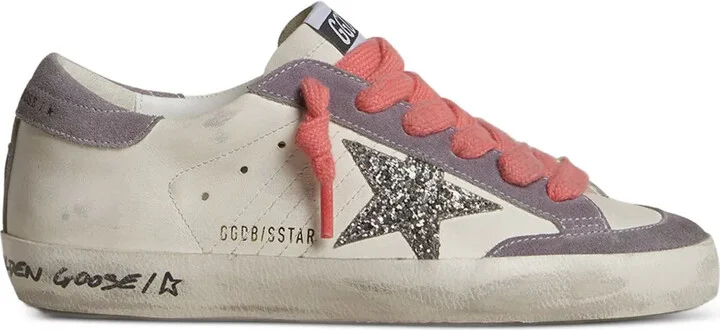 Super Star glitter-star leather sneakers