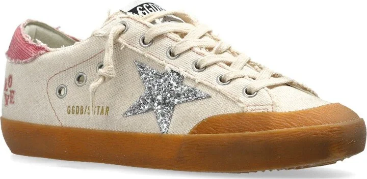 Super Star Glittered Lace-up Sneakers - Image 2