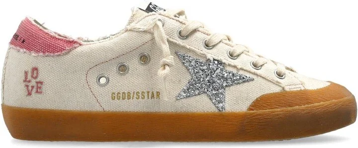 Super Star Glittered Lace-up Sneakers