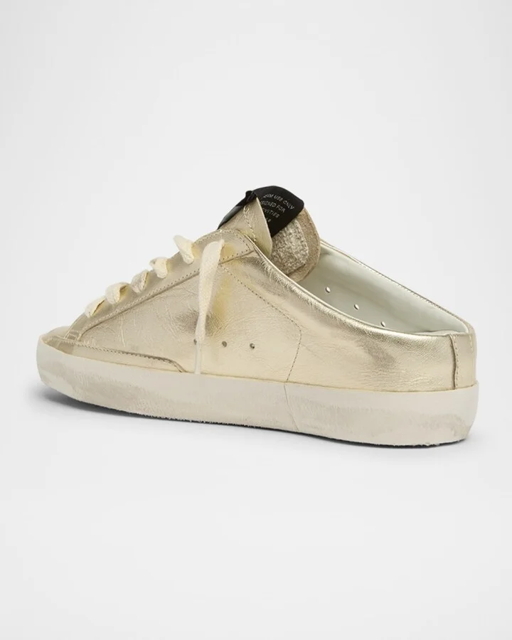 Super Star Sabot Metallic Leather Slide Sneakers - Image 7
