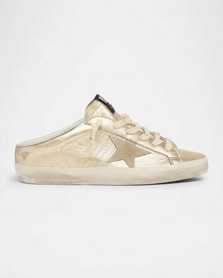 Super Star Sabot Metallic Leather Slide Sneakers