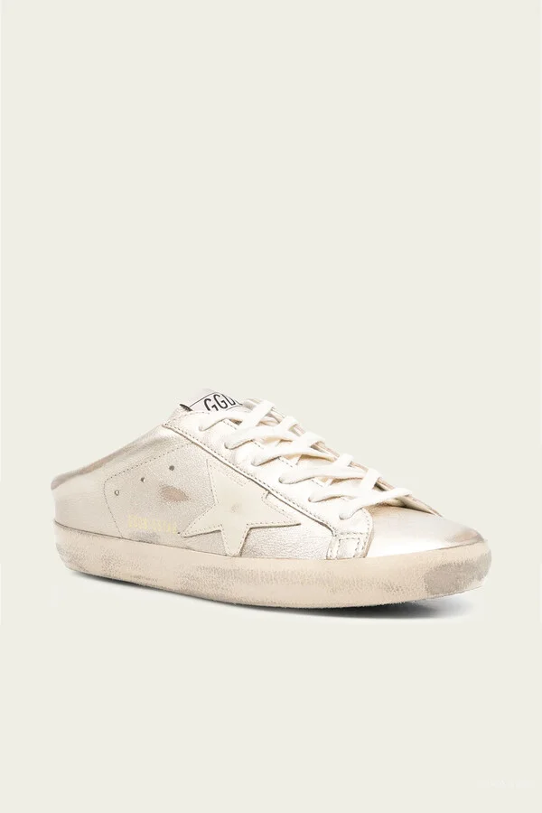 Super-Star Sabot Platinum Metallic Leather Sneaker - Image 2