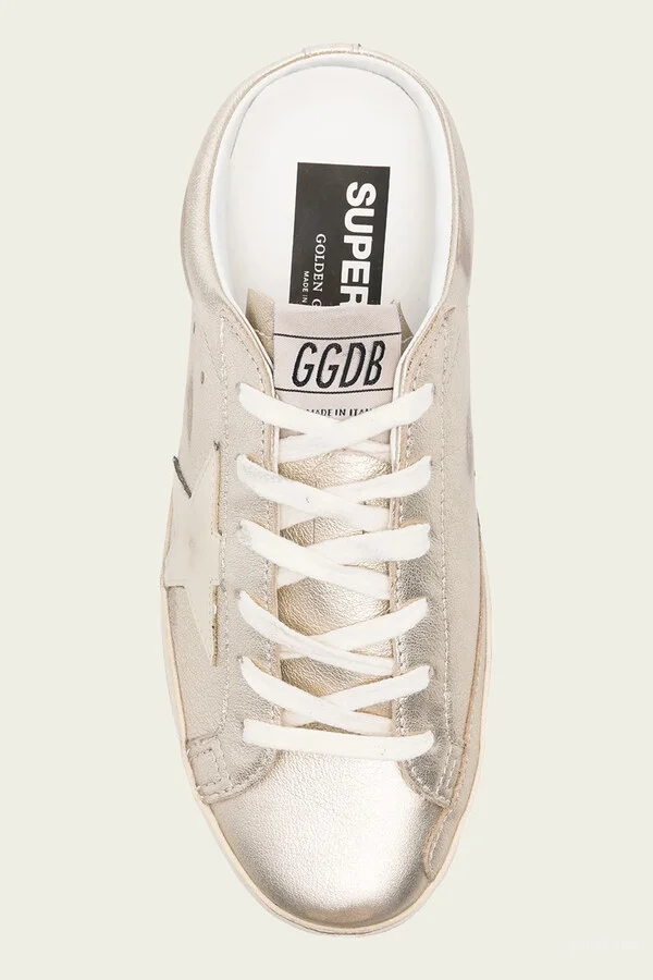 Super-Star Sabot Platinum Metallic Leather Sneaker - Image 4