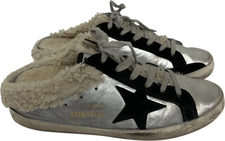 Super-Star Sabot Slip-On Sneakers in Silver Leather