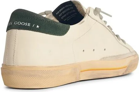 Super-star Skate' In White Leather With Green Suede Heel - Image 3