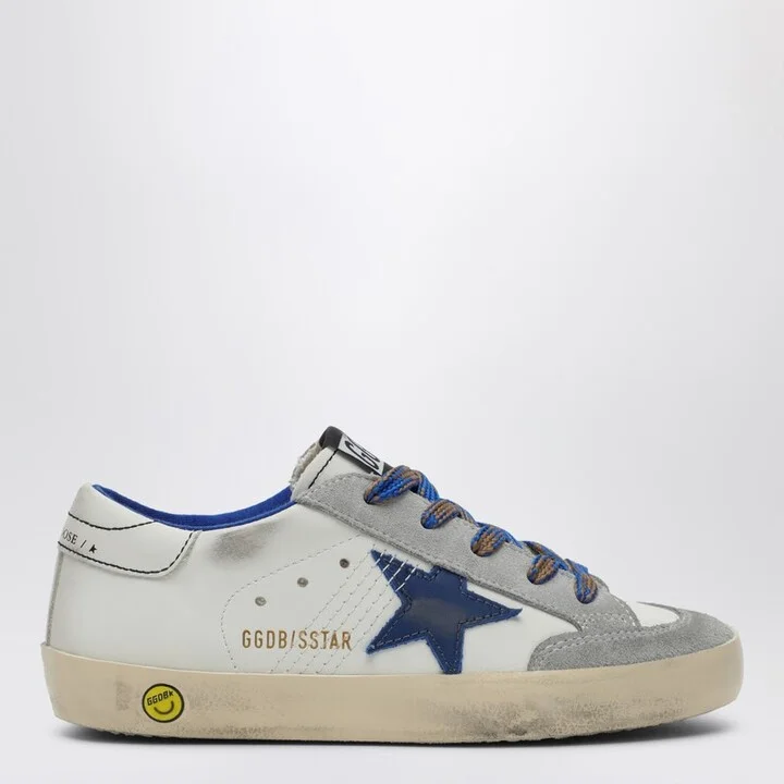Super-Star sneaker in blue leather and ice suede